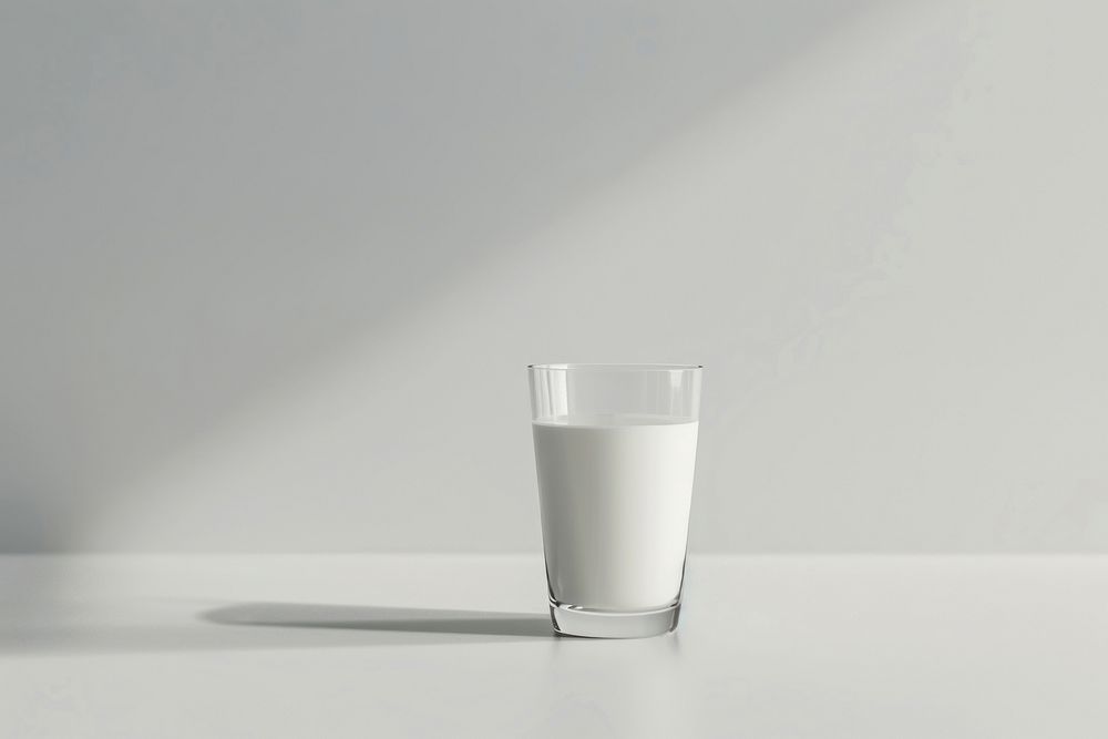 Glass of milk drink white refreshment.