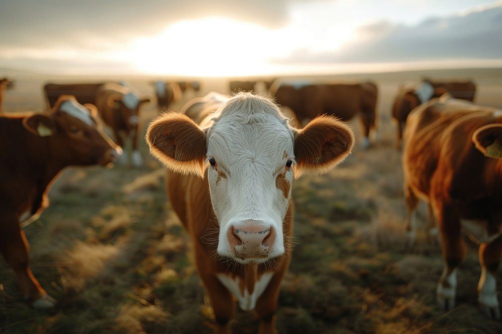 Cattle in a field livestock outdoors mammal.