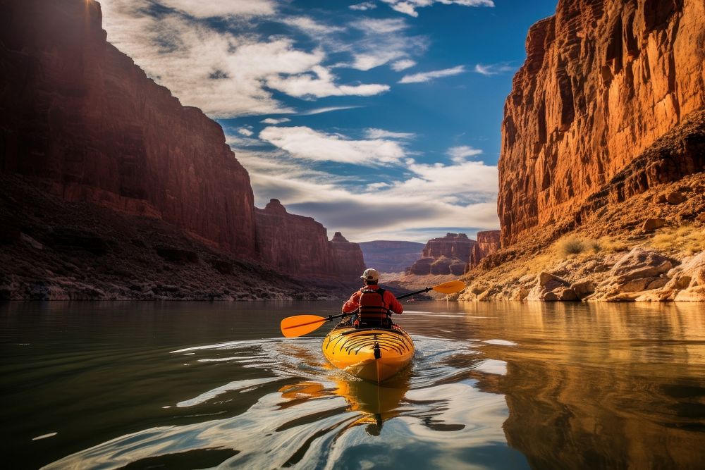 Kayaking the Colorado River kayaking recreation vehicle.