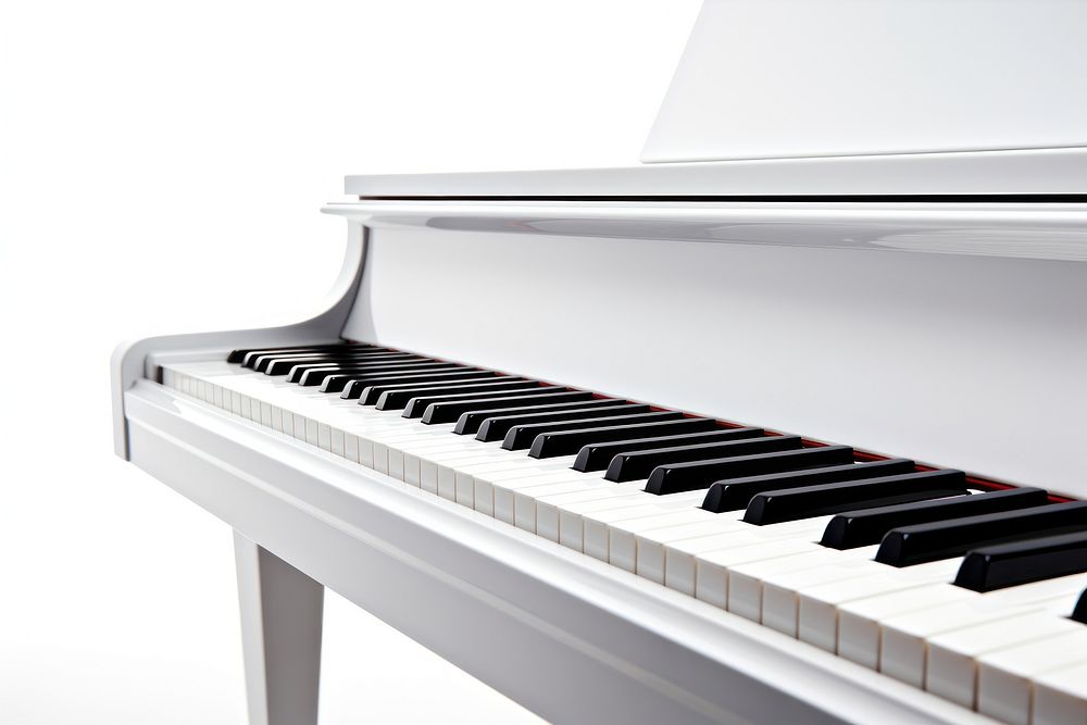 Piano keyboard white background harpsichord.