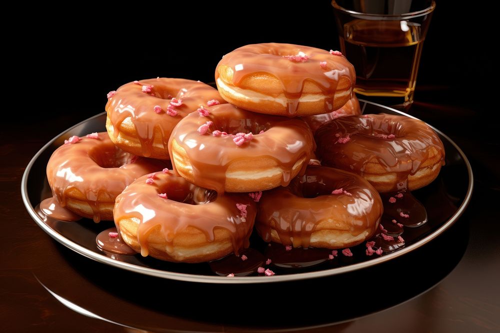 Donuts plate table food.