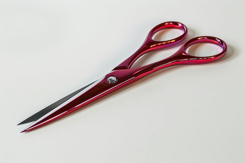 Red scissors white background weaponry shears.