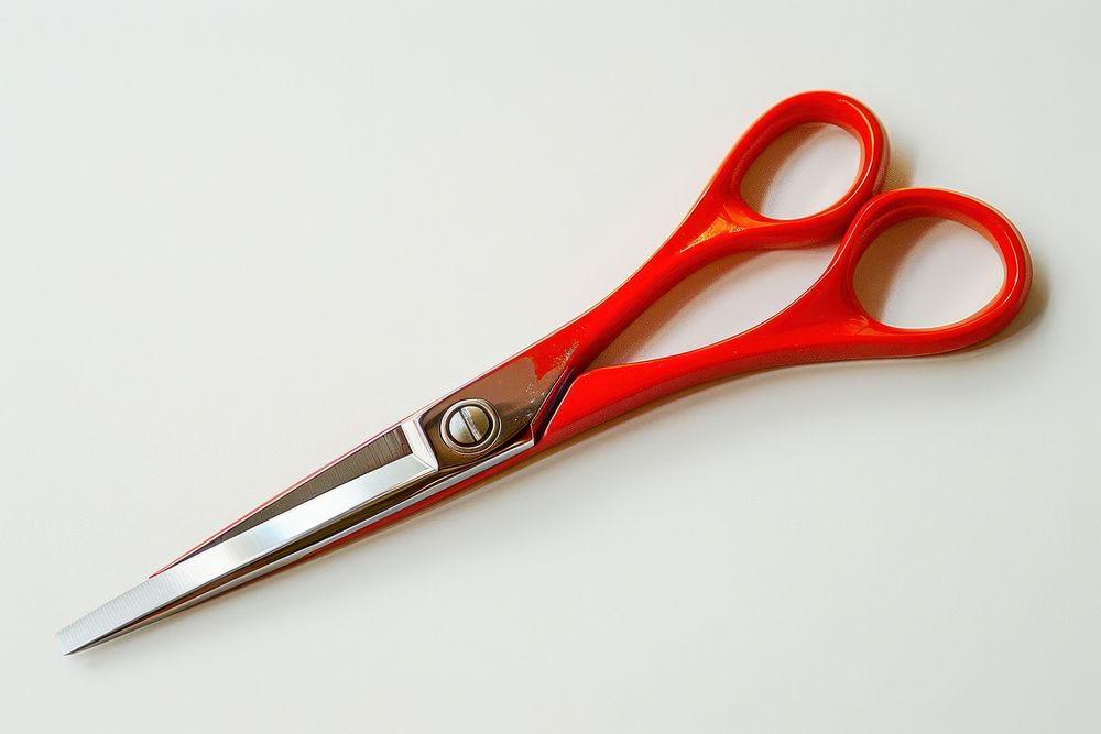 Red scissors blade white background weaponry.