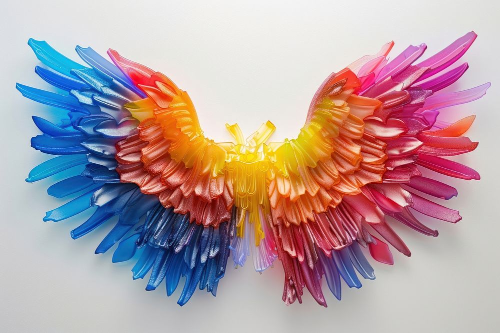 Wings made from polyethylene wing bird art.