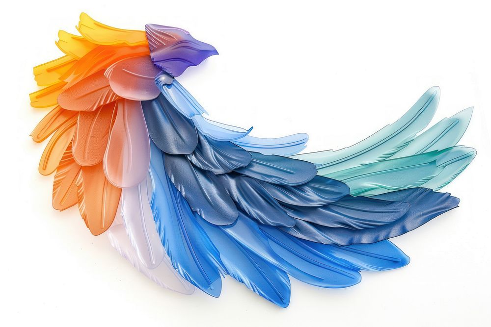 Wings made from polyethylene wing art white background.