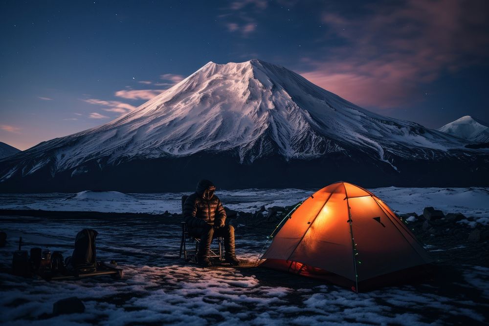 Camping camping outdoors volcano.