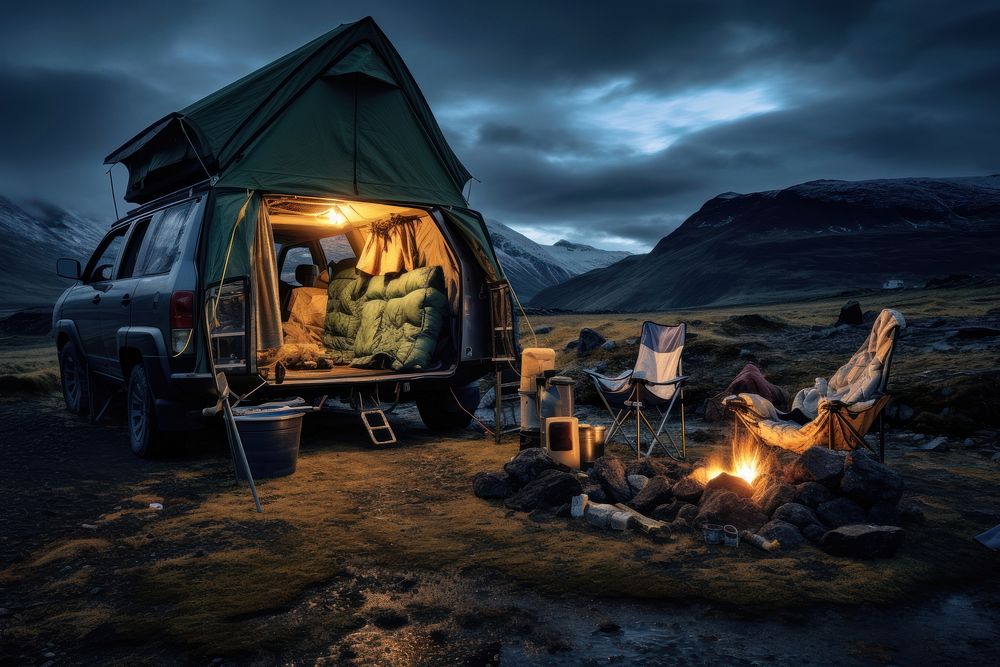 Camping camping outdoors vehicle.