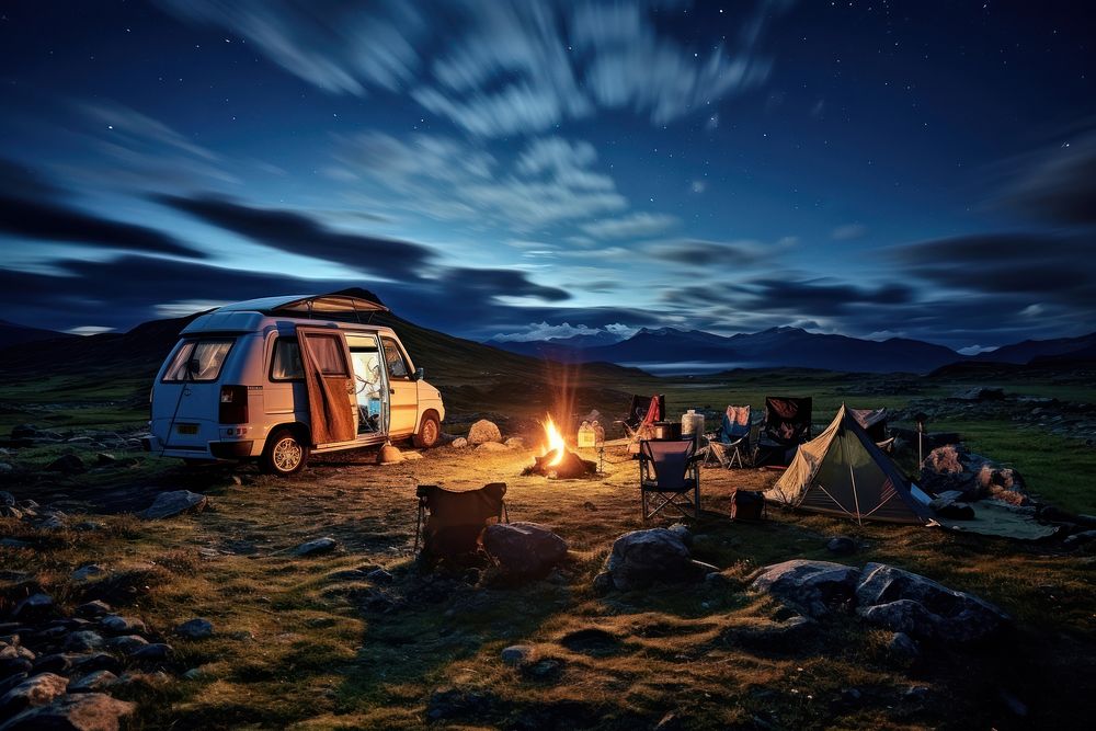Camping camping outdoors vehicle.