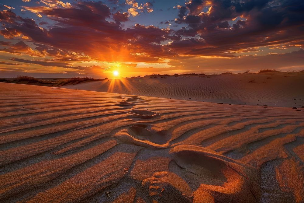 Desert footprints landscape outdoors horizon. | Premium Photo - rawpixel