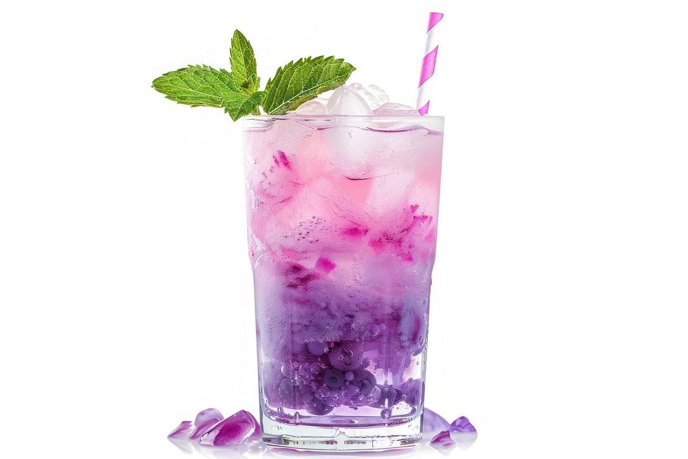 Mojito cocktail purple drink.