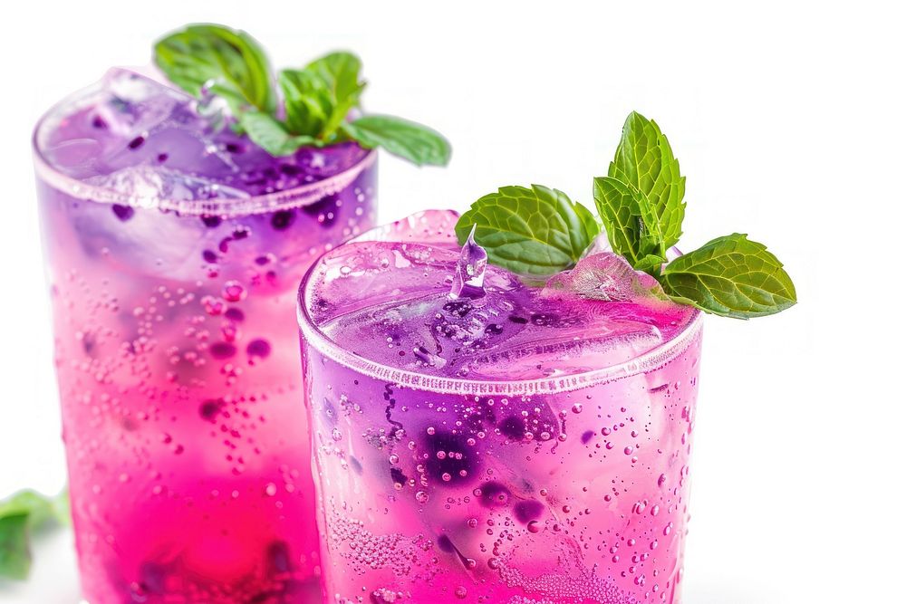 Mojito cocktail purple drink.