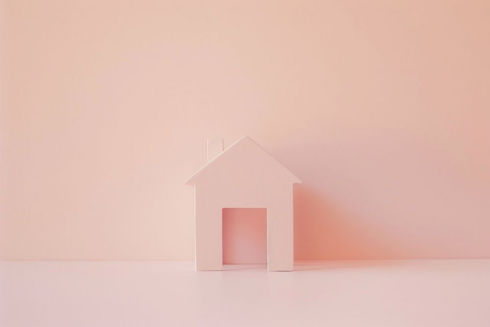 New home pink architecture dollhouse.