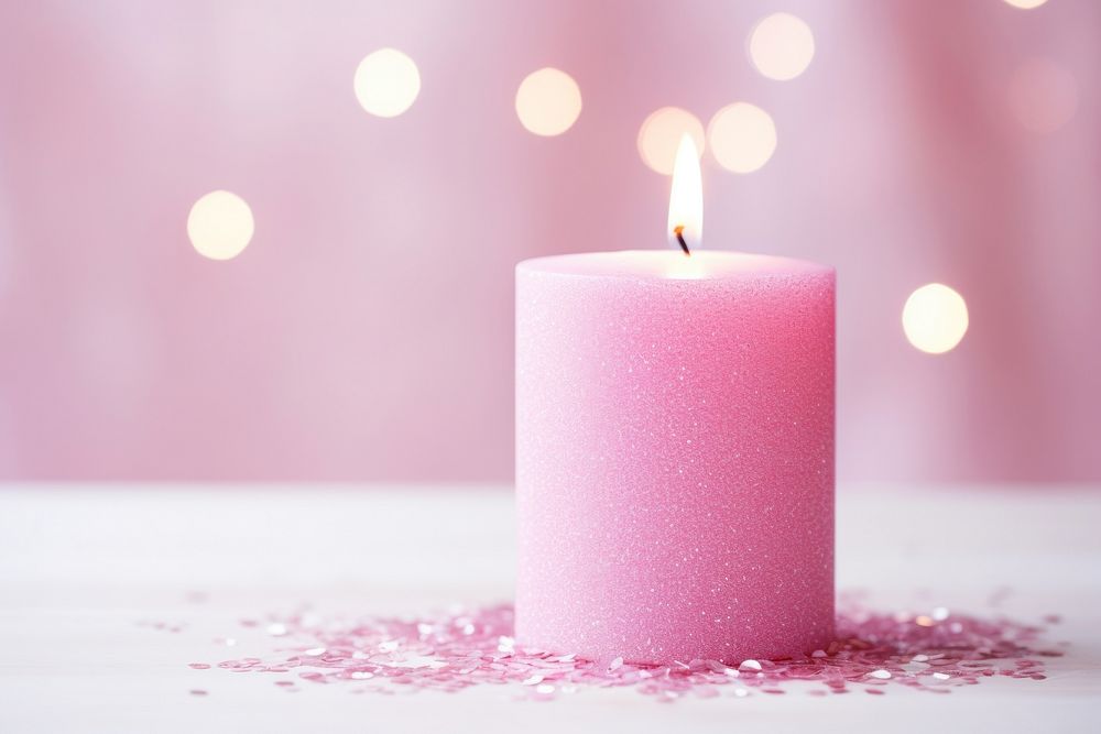Candle pink illuminated celebration.