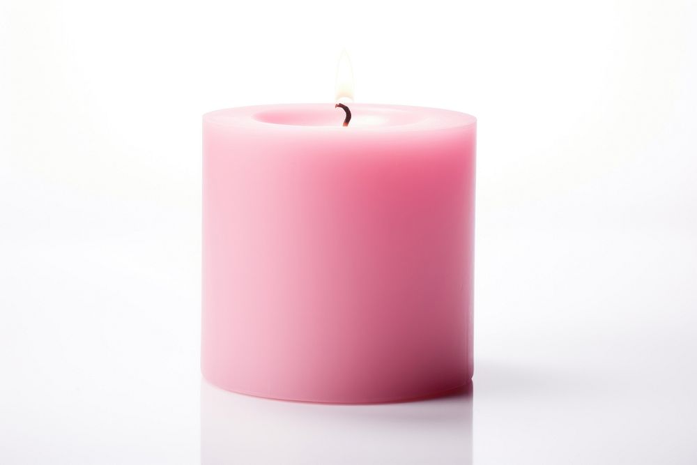 Candle pink white background simplicity.
