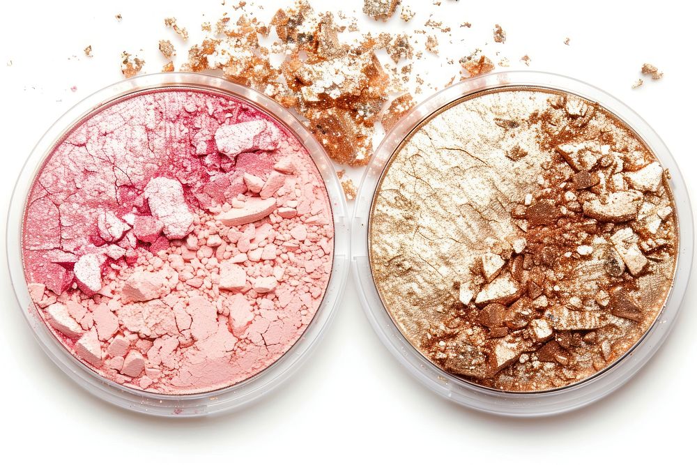 Rose gold powder pink Powder cosmetics makeup.