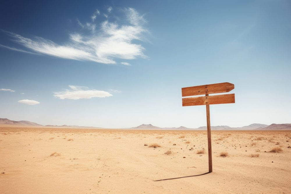 Sign on desert outdoors horizon nature.