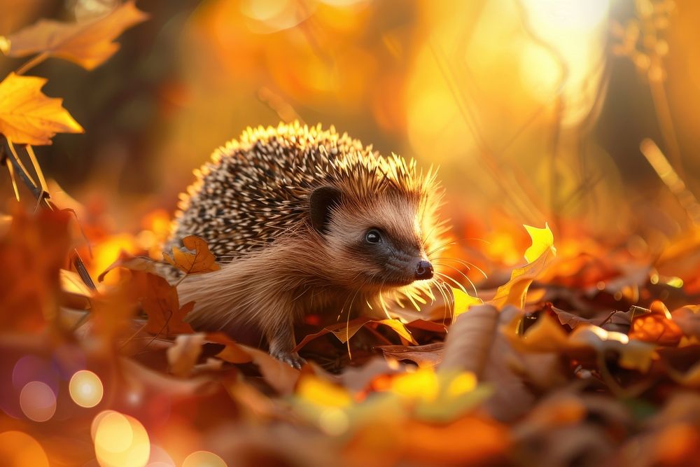 Hedgehog animal mammal autumn.