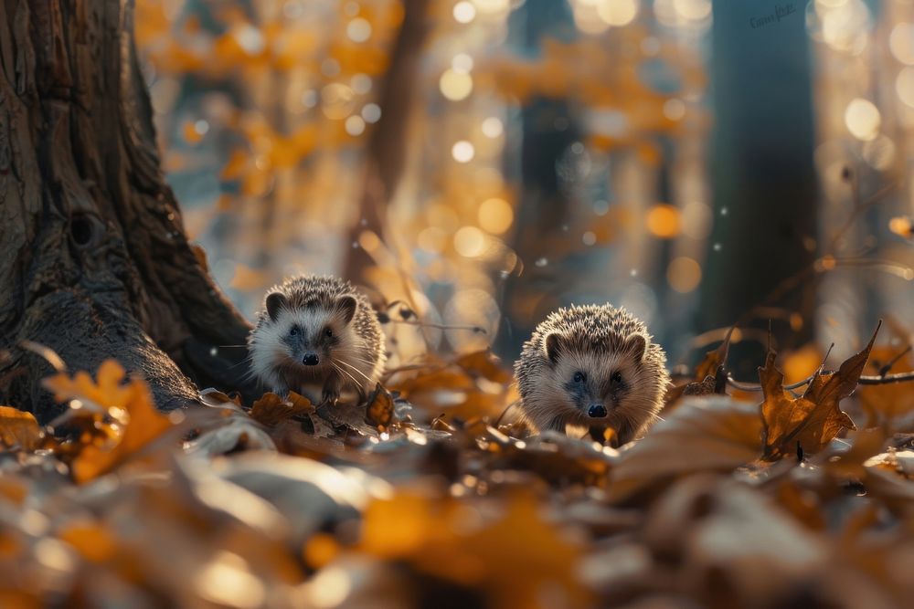 Hedgehogs animal mammal autumn.