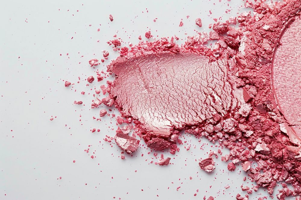 Rose gold powder pink Powder cosmetics splattered.