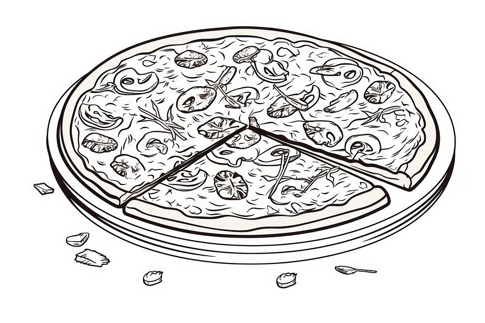Pizza sketch drawing pizza.