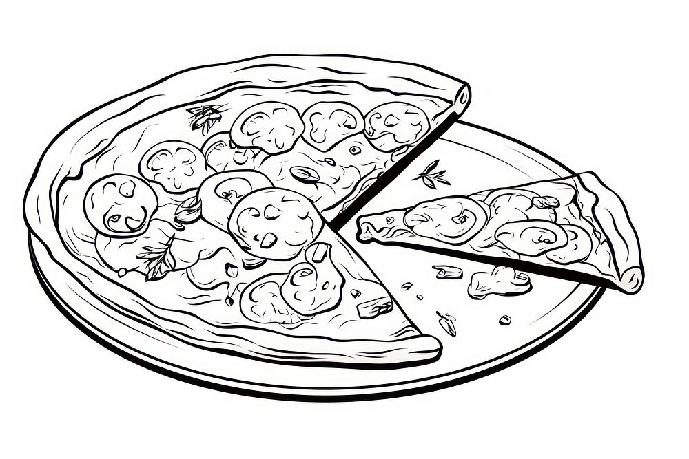 Pizza sketch pizza drawing.