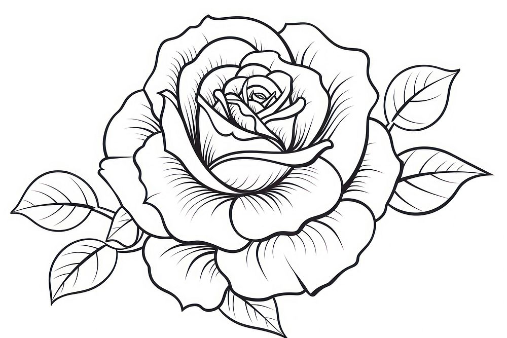 Rose sketch drawing flower.