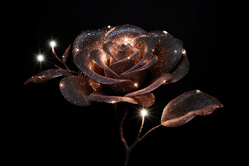 Rose sparkle light glitter nature flower plant.