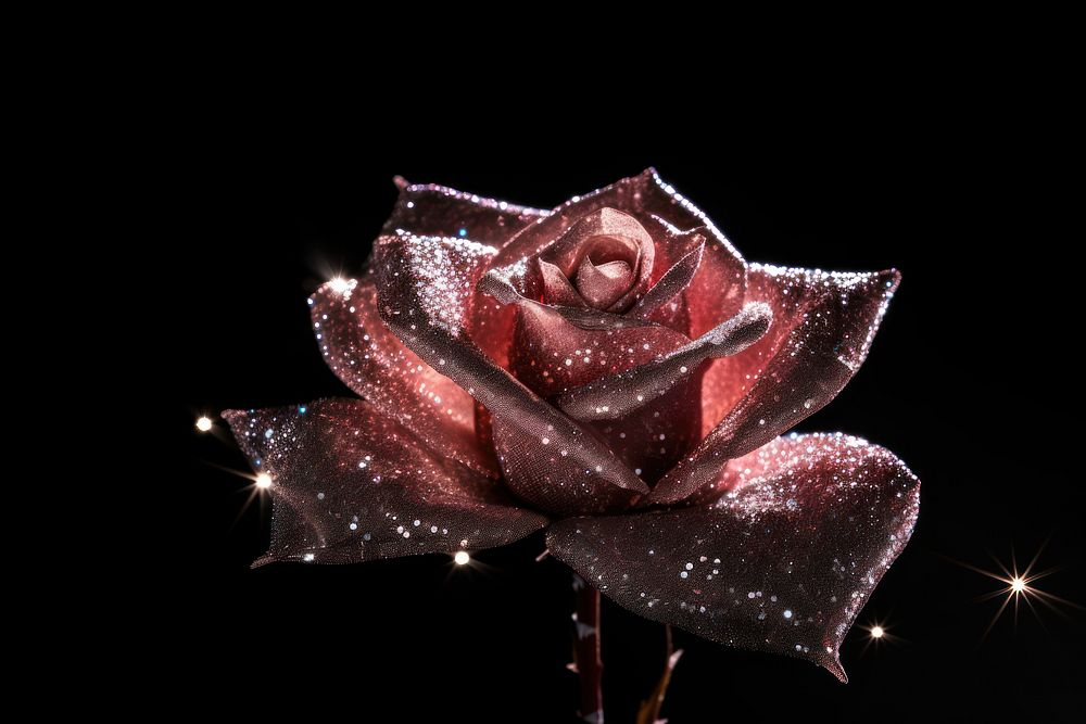 Rose sparkle light glitter flower petal plant.