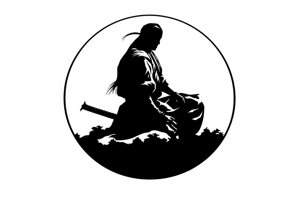 Samurai silhouette samurai stencil.