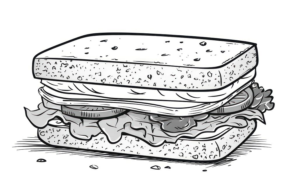 Sandwich sandwich sketch drawing.