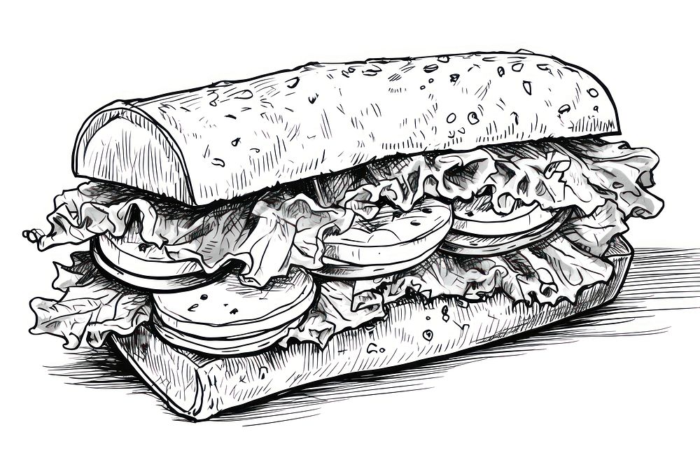 Sandwich sketch sandwich drawing.
