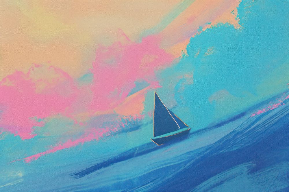 Sailing watercraft painting sailboat.
