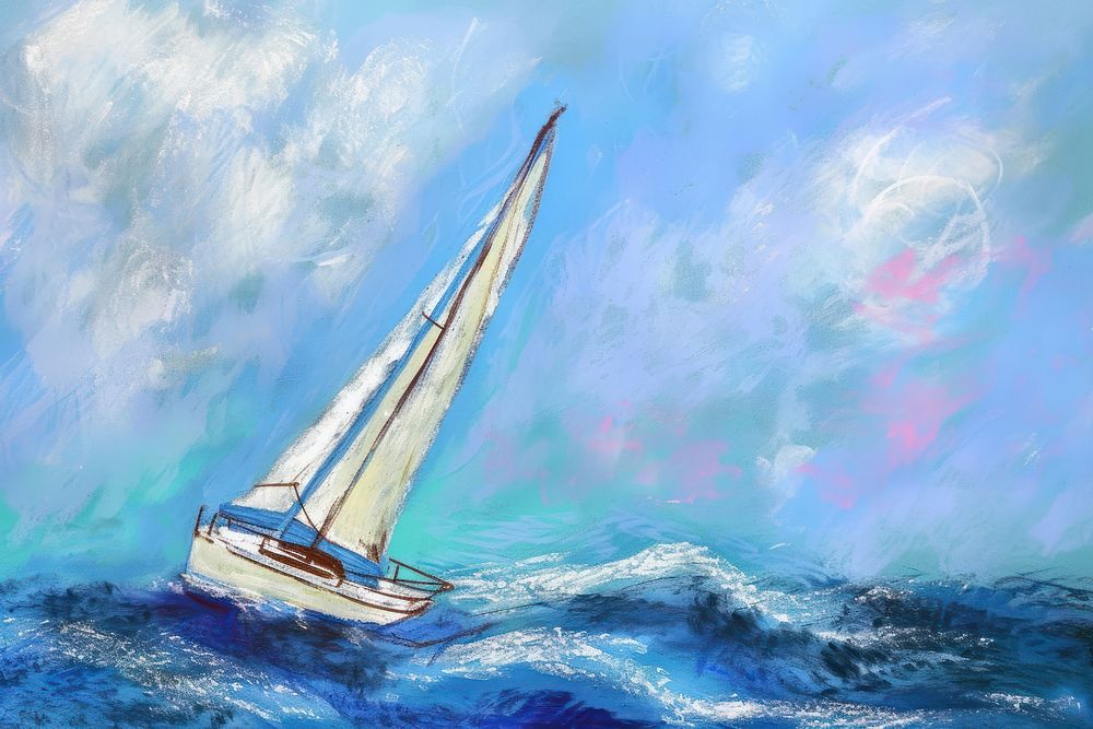 Sailing sailboat painting vehicle.