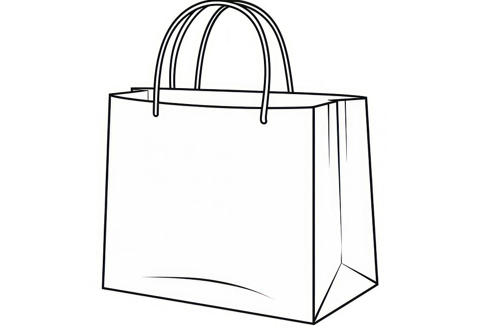 Shopping bag handbag sketch line.