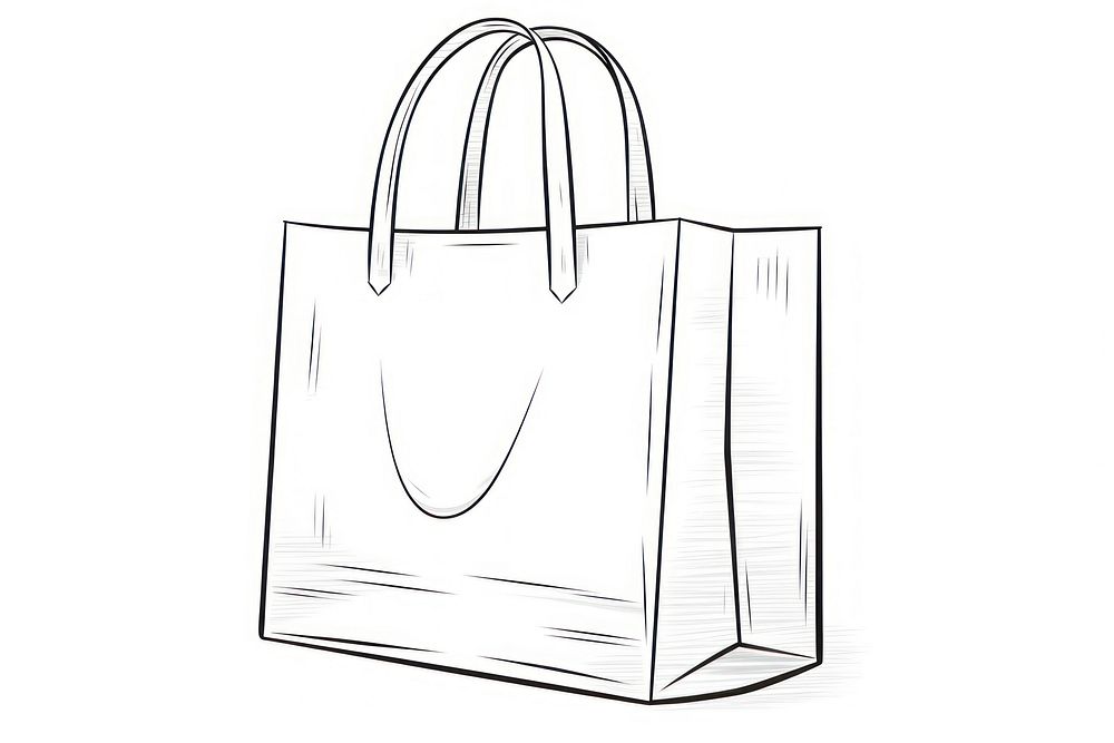 Shopping bag shopping handbag sketch.