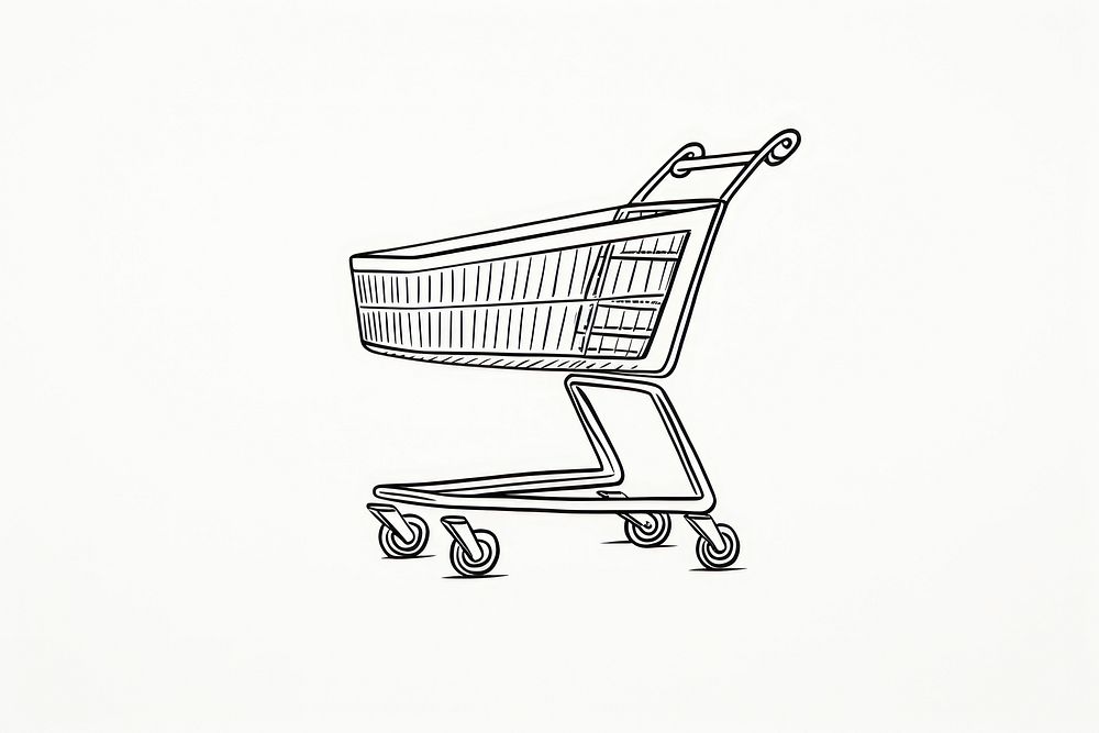 Shopping cart sketch shopping drawing.