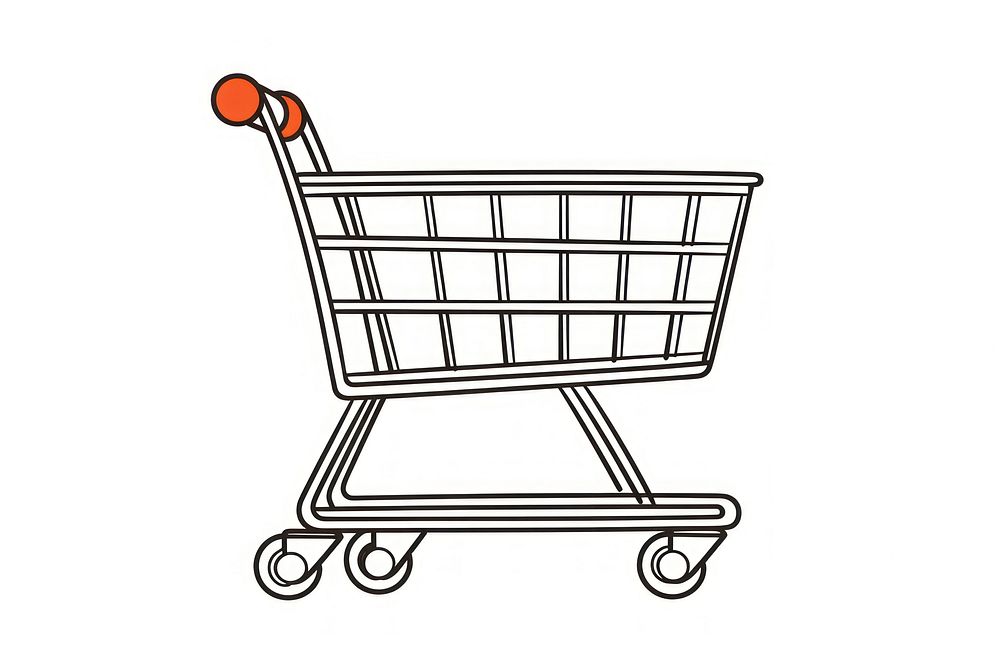 Shopping cart shopping sketch line.