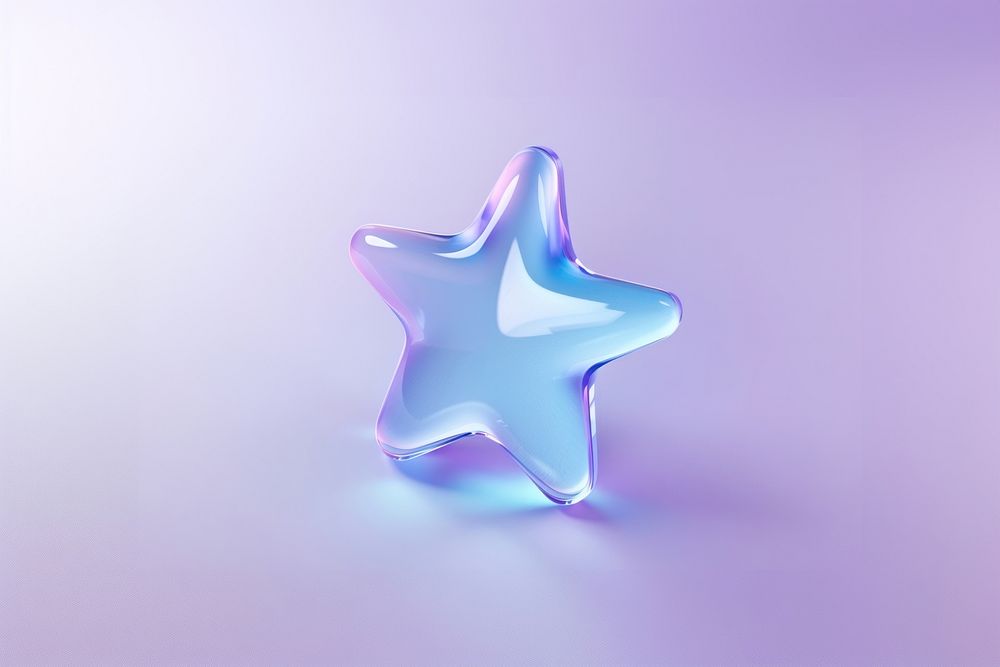 Star icon 3d purple blue illuminated.