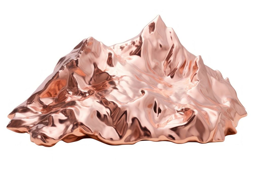 3d render of mountain rose gold material mineral jewelry nature.