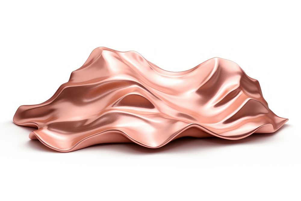 3d render of mountain rose gold material silk white background simplicity.