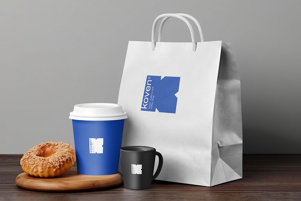 Coffee delivery packaging mockup psd