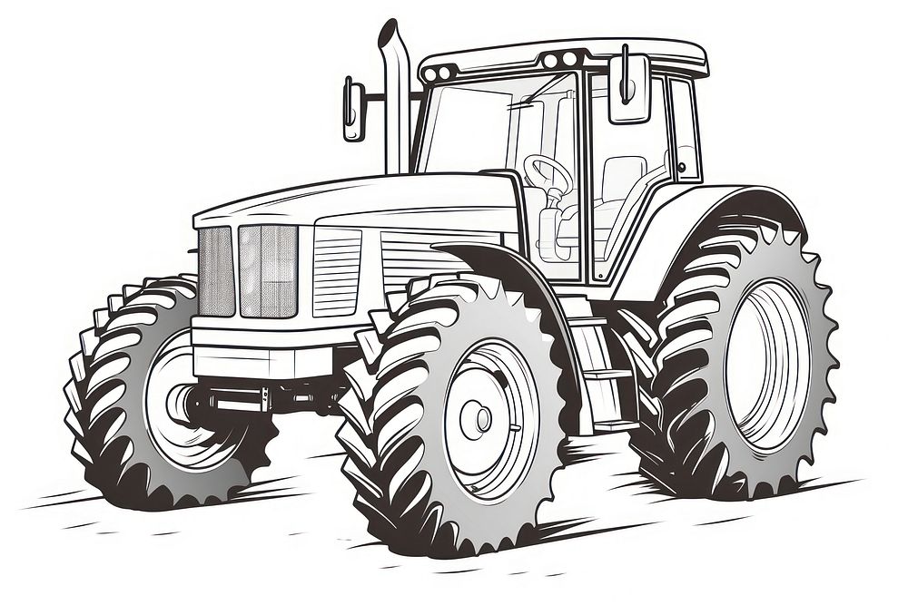 Tractor vehicle sketch line.