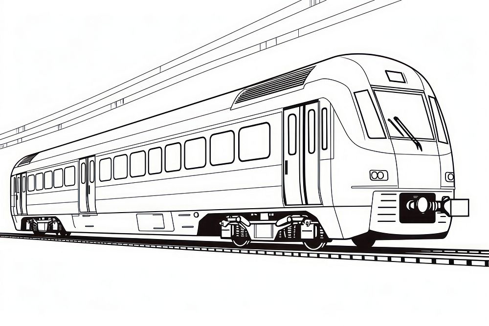 Train vehicle railway sketch.