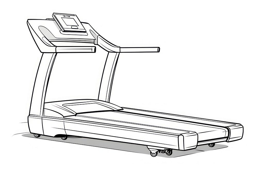Treadmill sketch line white background.