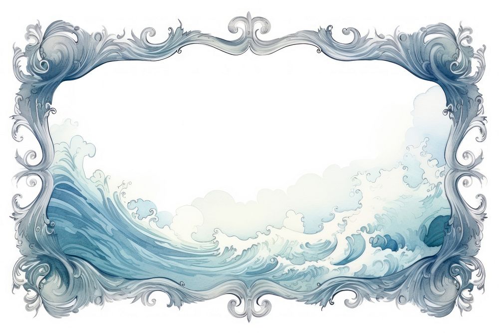 Vintage frame of ocean backgrounds pattern creativity.