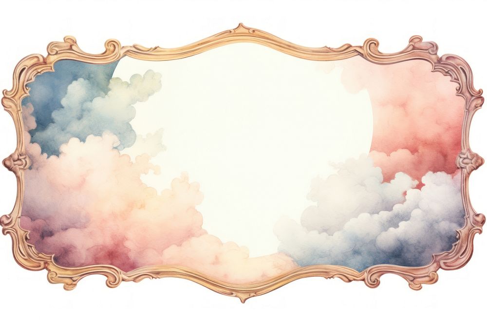 Vintage frame of cloud backgrounds white background rectangle.