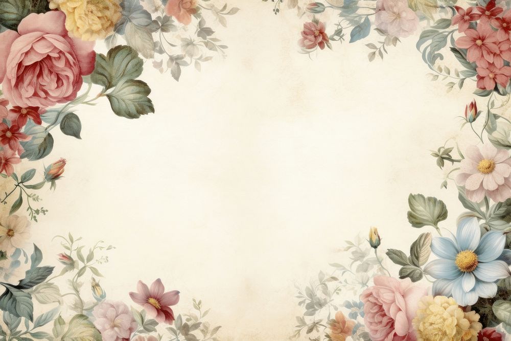 Vintage frame of flowers backgrounds pattern texture.