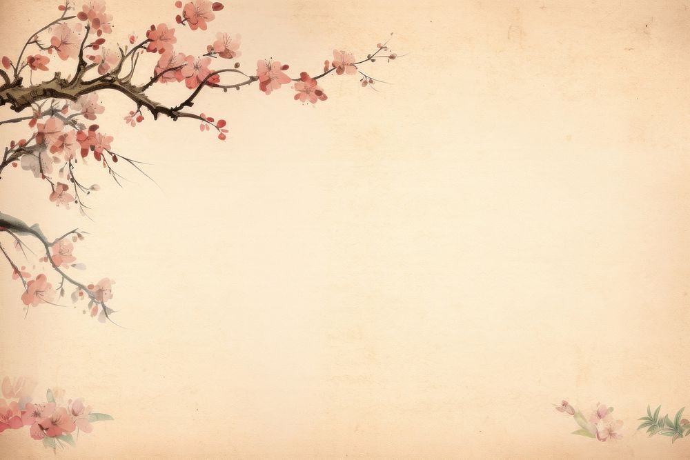 Vintage frame of japanese arts backgrounds blossom flower.