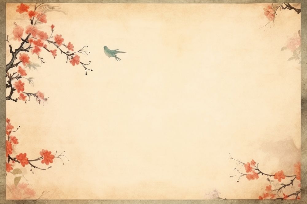 Vintage frame of japanese arts backgrounds plant paper.