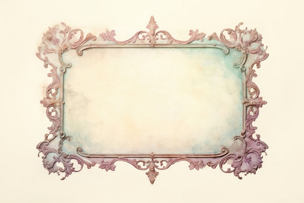 Vintage frame of paper white background rectangle weathered.